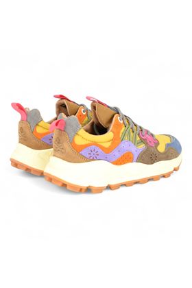 Sneaker donna in camoscio e nylon multicolore. FLOWER MOUNTAIN | YAMANO3-2C99